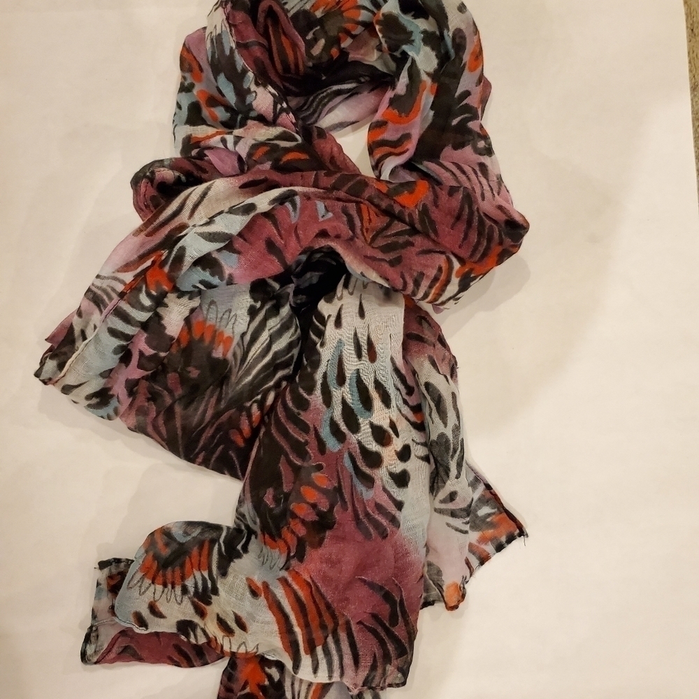 Womens sheer scarf multicolored